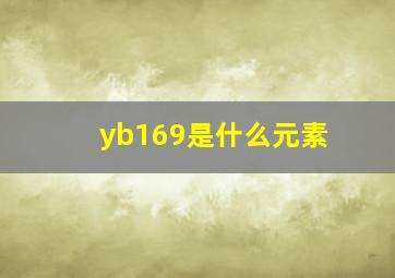 yb169是什么元素