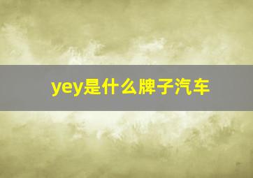 yey是什么牌子汽车