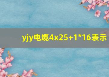 yjy电缆4x25+1*16表示