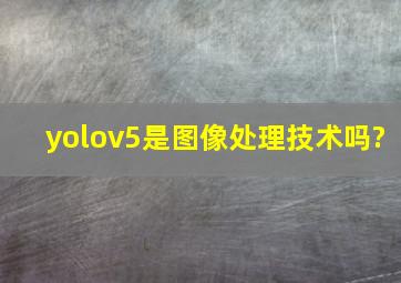 yolov5是图像处理技术吗?