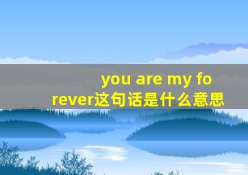 you are my forever这句话是什么意思