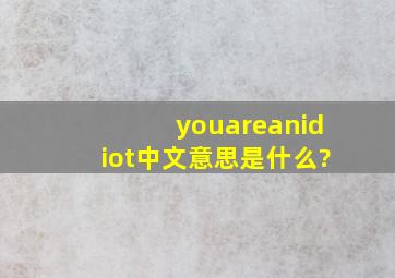 youareanidiot中文意思是什么?