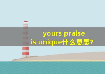 yours praise is unique什么意思?