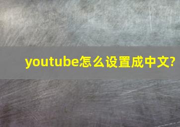 youtube怎么设置成中文?