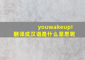 youwakeup!翻译成汉语是什么意思呢