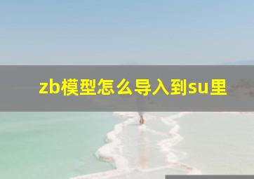 zb模型怎么导入到su里