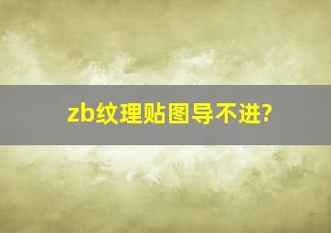 zb纹理贴图导不进?