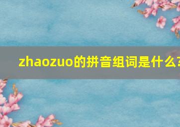 zhao,zuo的拼音组词是什么?