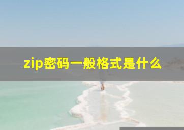 zip密码一般格式是什么