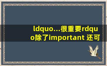 “...很重要”除了important 还可以怎么说