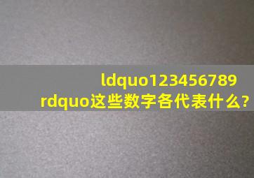 “123456789”这些数字各代表什么?