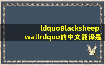 “Blacksheepwall”的中文翻译是什么?
