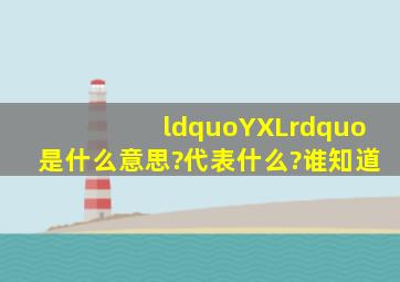 “YXL”是什么意思?代表什么?谁知道