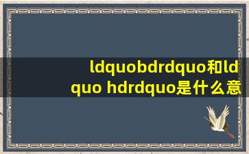 “bd”和“ hd”是什么意思,哪个清晰?