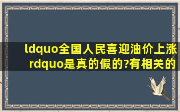 “全国人民喜迎油价上涨”是真的假的?有相关的视频作为证据么?