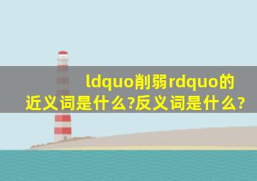 “削弱”的近义词是什么?反义词是什么?