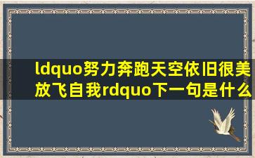 “努力奔跑,天空依旧很美;放飞自我”下一句是什么