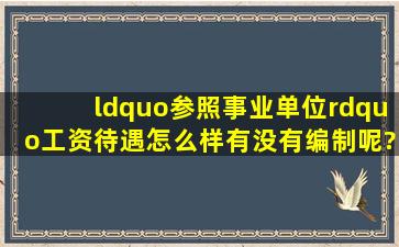 “参照事业单位”工资待遇怎么样,有没有编制呢?