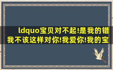 “宝贝,对不起!是我的错,我不该这样对你!我爱你!我的宝贝!”的英文...