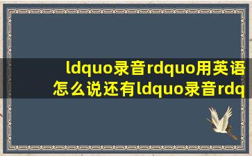 “录音”用英语怎么说,还有“录音”的拼音,例句