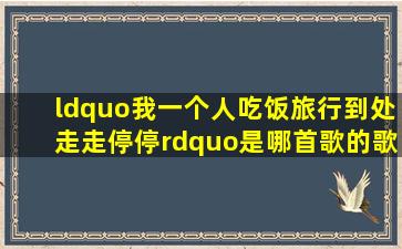 “我一个人吃饭旅行到处走走停停”是哪首歌的歌词?