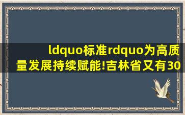 “标准”为高质量发展持续赋能!吉林省又有30个标准项目获奖