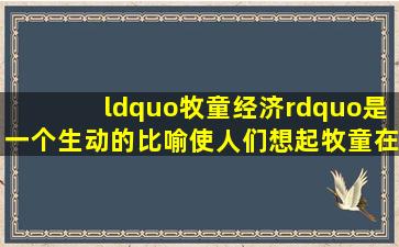 “牧童经济”是一个生动的比喻,使人们想起牧童在放牧时,只顾放牧...