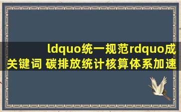 “统一规范”成关键词 碳排放统计核算体系加速完善