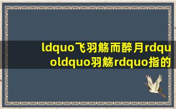 “飞羽觞而醉月”,“羽觞”指的的是:()