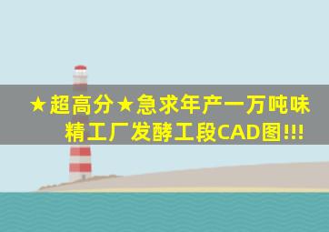 ★超高分★急求年产一万吨味精工厂(发酵工段)CAD图!!!