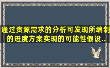 、通过资源需求的分析,可发现所编制的进度方案实现的可能性,假设...