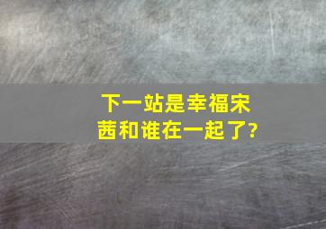 《下一站是幸福》宋茜和谁在一起了?