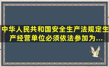 《中华人民共和国安全生产法》规定,生产经营单位必须依法参加(),为...