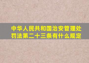 《中华人民共和国治安管理处罚法》第二十三条有什么规定(