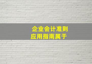 《企业会计准则应用指南》属于( )