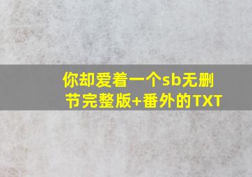 《你却爱着一个sb》无删节完整版+番外的TXT