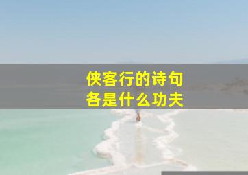 《侠客行》的诗句各是什么功夫(