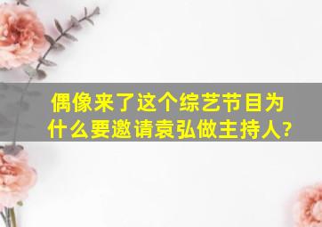 《偶像来了》这个综艺节目为什么要邀请袁弘做主持人?