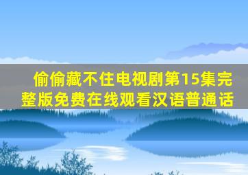 《偷偷藏不住》电视剧第15集完整版免费在线观看汉语普通话