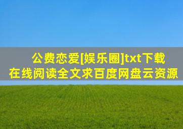 《公费恋爱[娱乐圈]》txt下载在线阅读全文,求百度网盘云资源