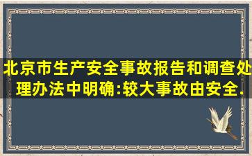 《北京市生产安全事故报告和调查处理办法》中明确:较大事故由()安全...