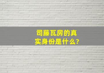 《司藤》瓦房的真实身份是什么?