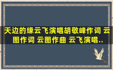 《天边的缘(云飞演唱)》胡敬峰作词 云图作词 云图作曲 云飞演唱...