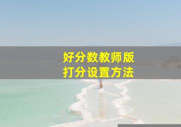 《好分数教师版》打分设置方法