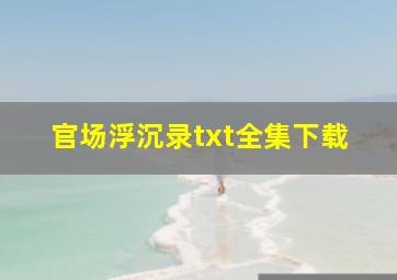 《官场浮沉录》txt全集下载