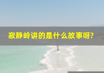 《寂静岭》讲的是什么故事呀?