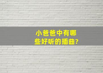 《小爸爸》中有哪些好听的插曲?