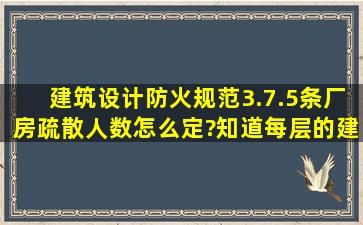 《建筑设计防火规范》3.7.5条,厂房疏散人数怎么定?知道每层的建筑...