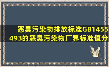 《恶臭污染物排放标准》(GB14554―93)的恶臭污染物厂界标准值分为...