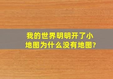 《我的世界》明明开了小地图为什么没有地图?